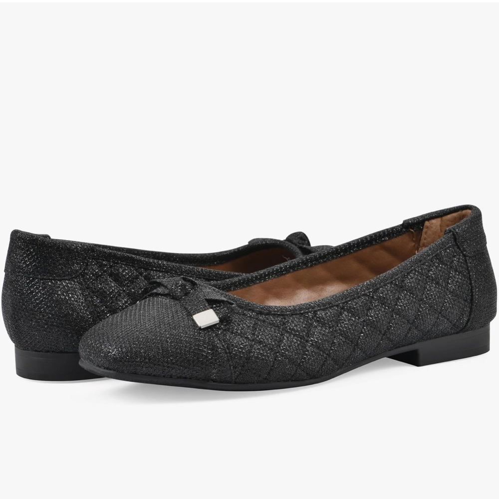NWT Bocah Diamond Cap Toe Quilted Ballet Flats Black Everyday Shoes Classic Chic